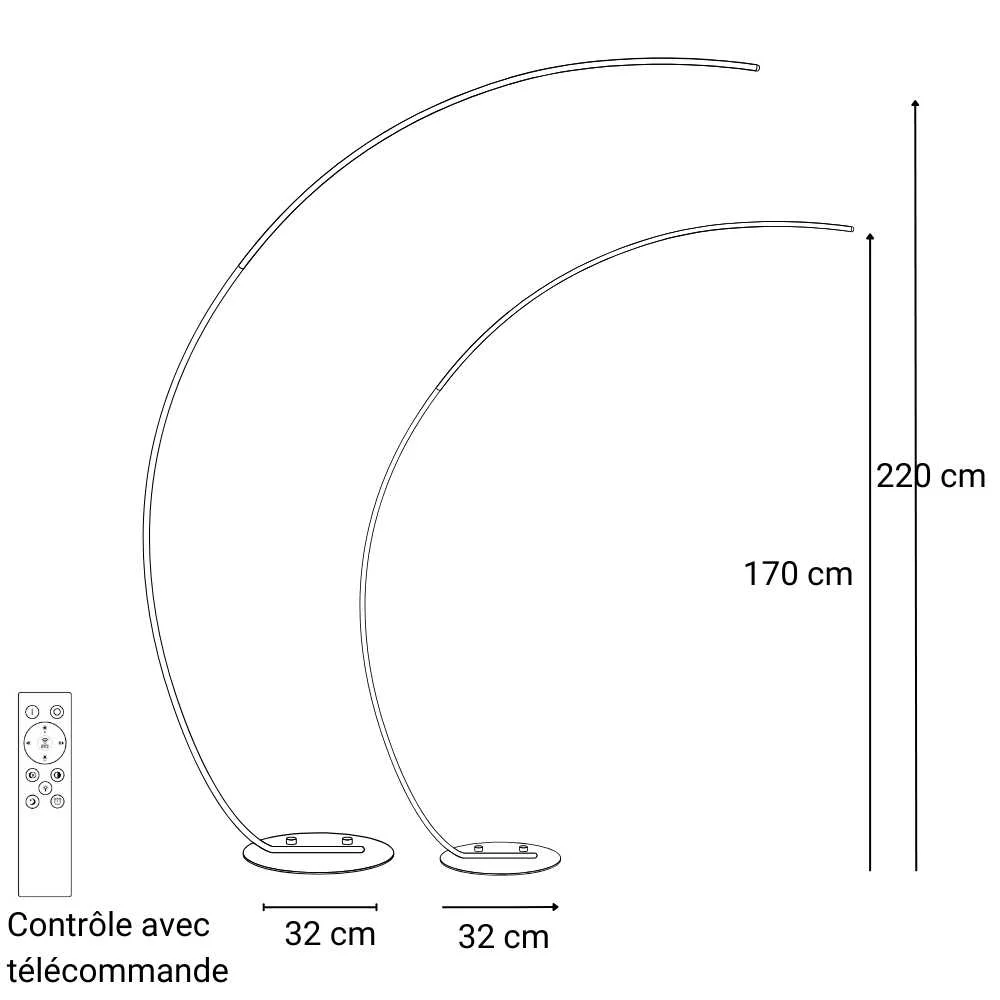 Lampadaire Arc Moderne – Design Élégant & Éclairage LED
