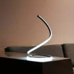 Lampe de Table Curve - Luminaire LED Minimaliste en Aluminium Brossé