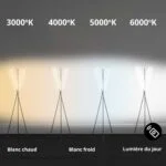 Lampadaire LED Ember - Éclairage LED Minimaliste avec Base Tripode en Aluminium