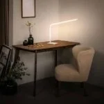 Lampe de Table Skiva - Luminaire LED Géométrique en Métal Noir