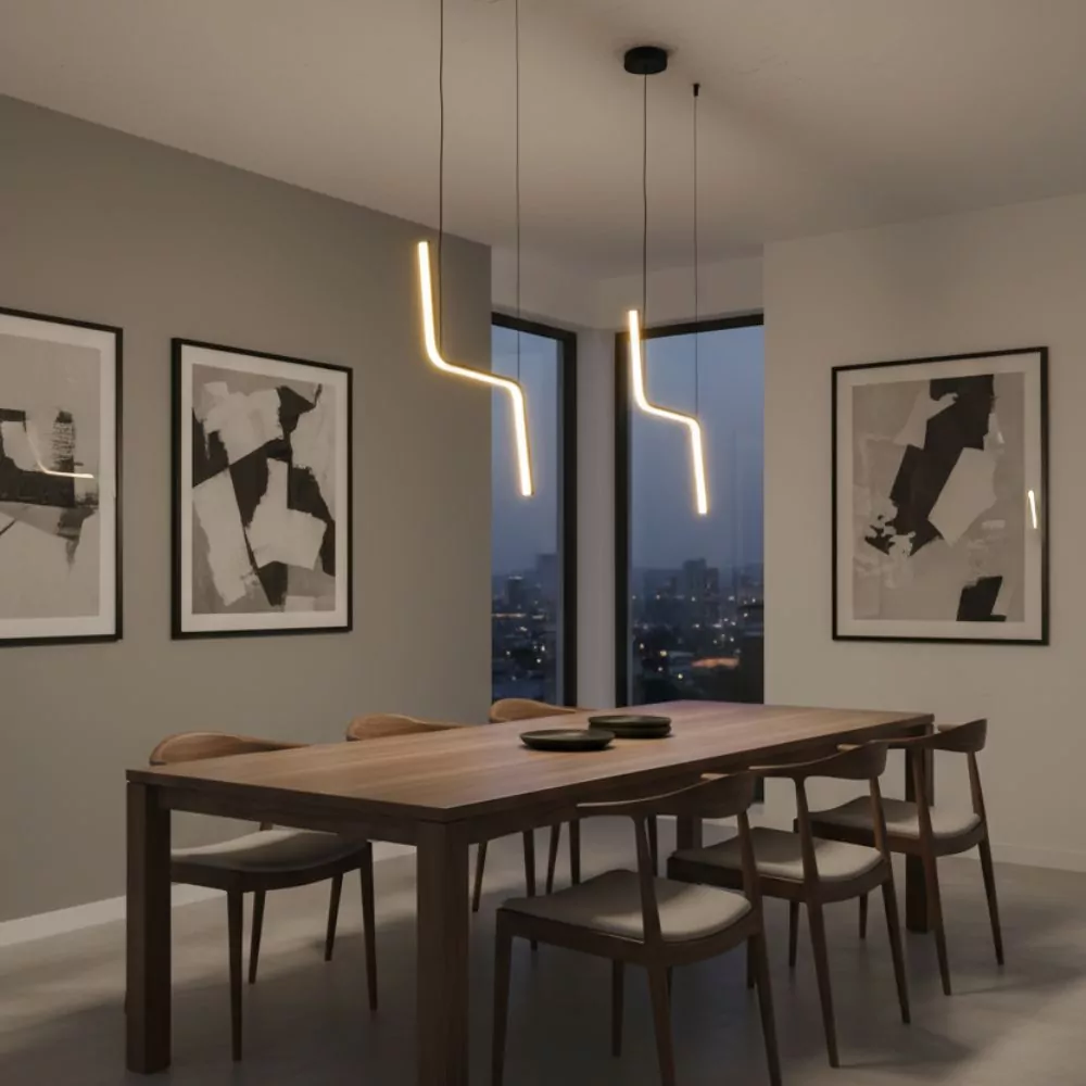 Suspension Ripple - Luminaire Design aux Courbes Géométrique