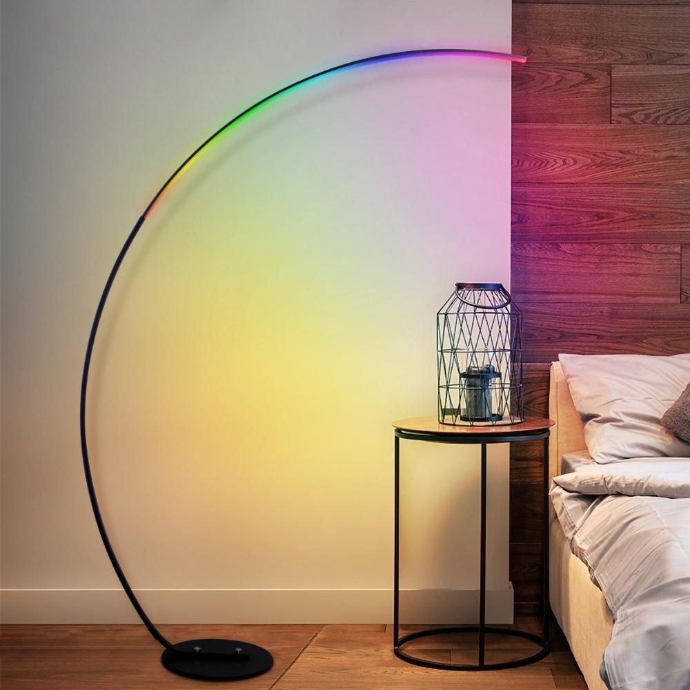 Lampe sur pied à arc LED RVB avec télécommande éclairage de changement de  couleur couleur cuivre réglable en hauteur, ETC Shop: lampes, mobilier,  technologie. Tout d'une source.