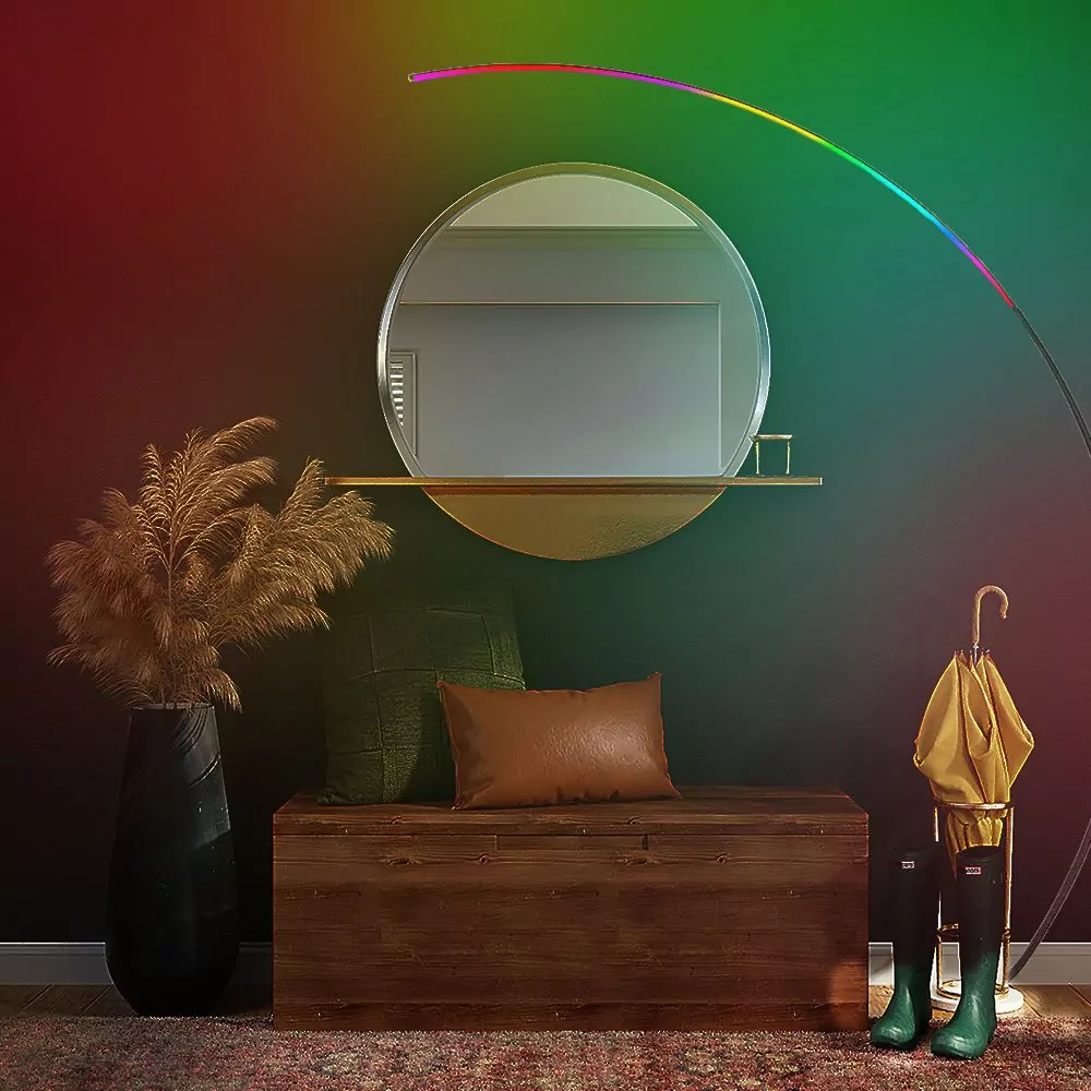 Lampadaire LED Arc RGB - Éclairage LED Multicolore Design pour Ambiance Moderne