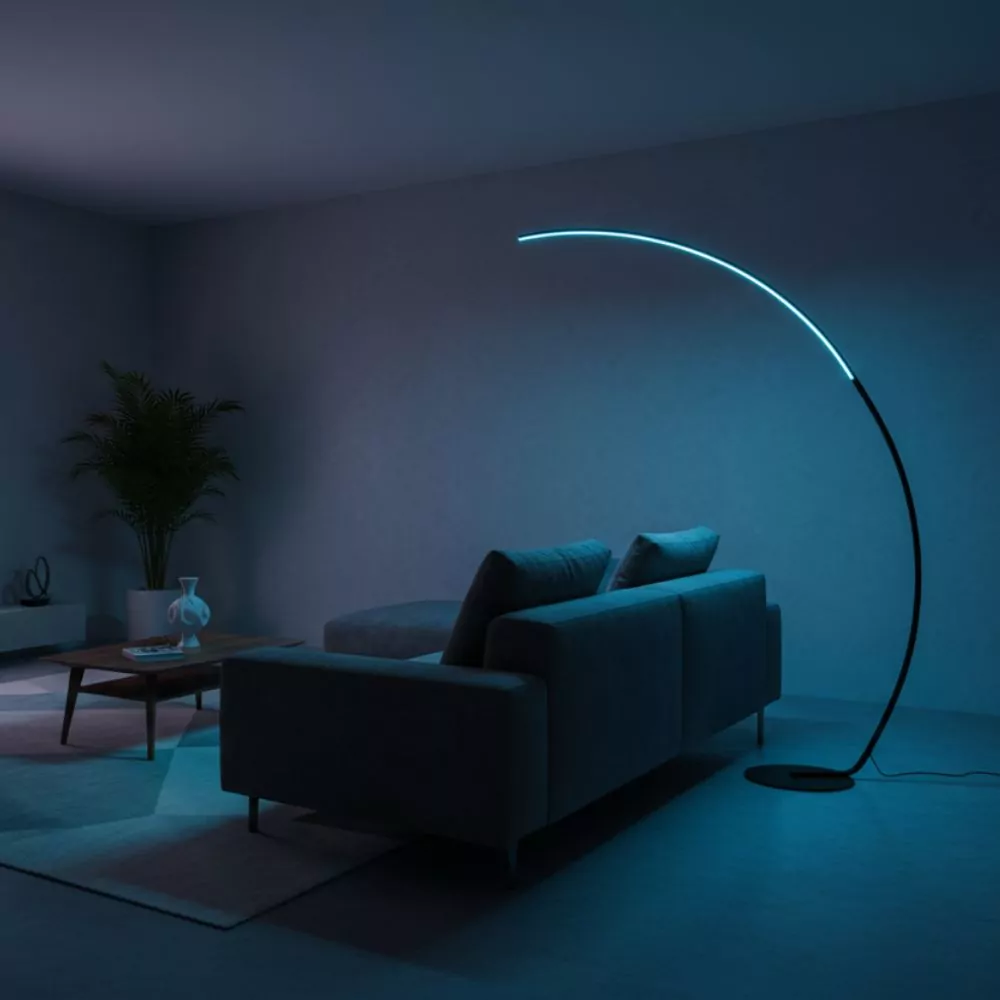 Lampadaire LED Arc RGB - Éclairage LED Multicolore Design pour Ambiance Moderne