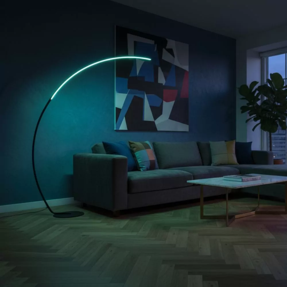 Lampadaire LED Arc RGB - Éclairage LED Multicolore Design pour Ambiance Moderne