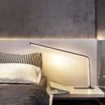 Lampe de Table Skiva - Luminaire LED Géométrique en Métal Noir