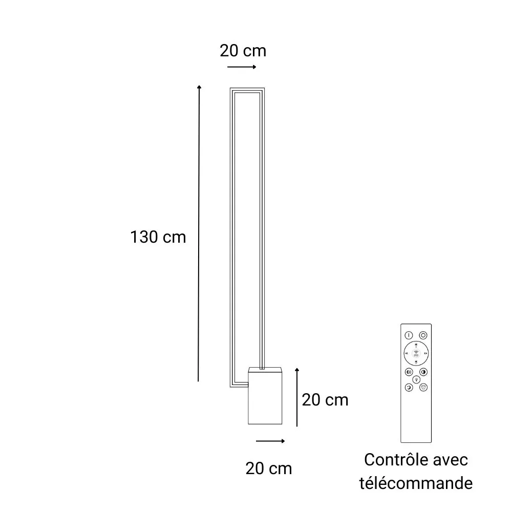 Lampadaire LED Quadra