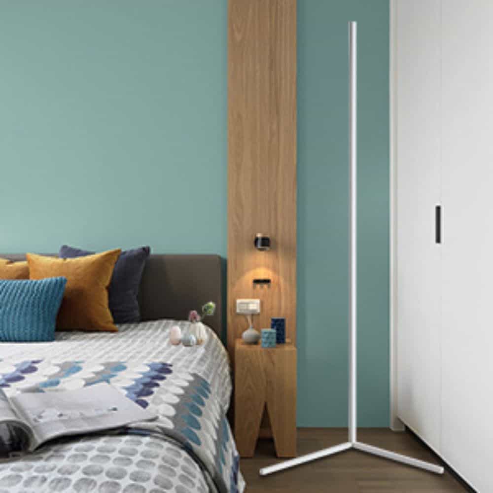 Lampadaire d'angle à intensité variable pour salon et chambre à coucher,  lampe LED RVB, lumière