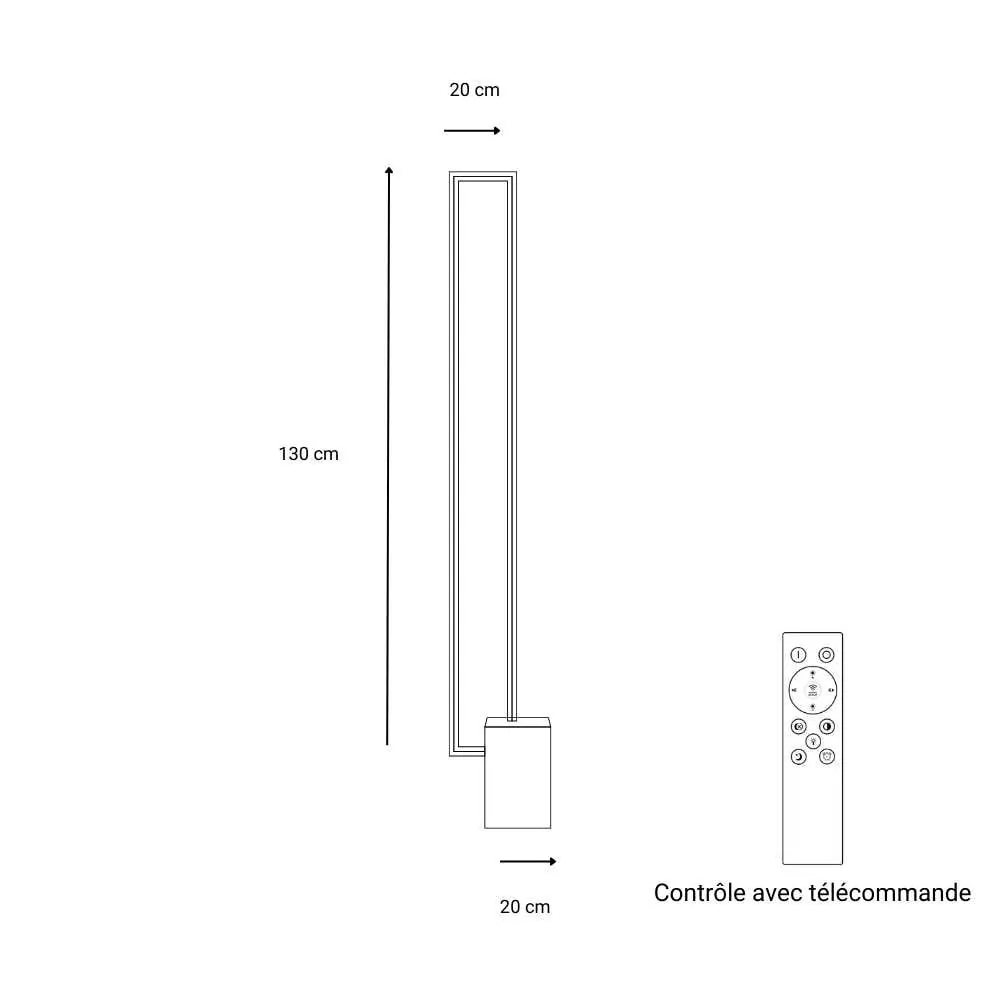 Lampadaire LED Quadra - Luminaire LED Design Géométrique