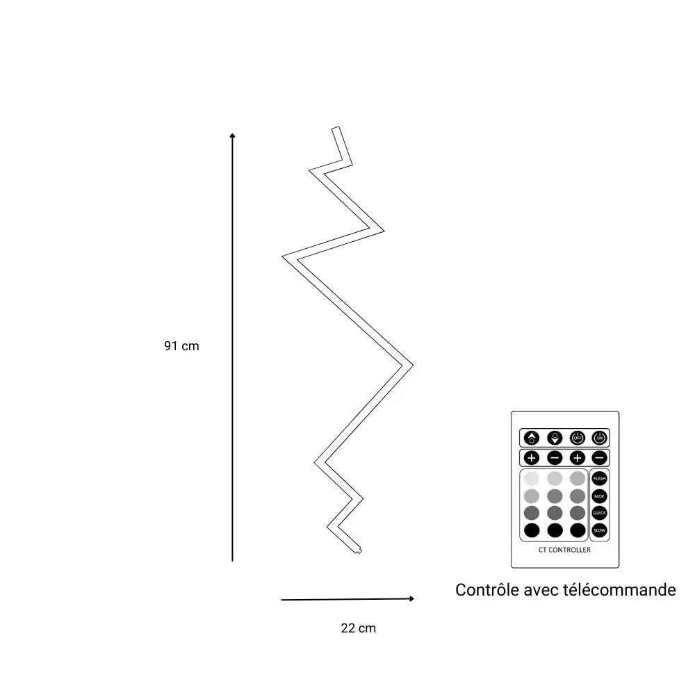 Applique Murale LED Thunder - Design Minimaliste en Eclair