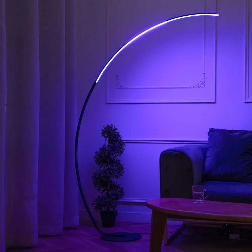 Lampadaire LED Arc RGB - Éclairage LED Multicolore Design pour Ambiance Moderne