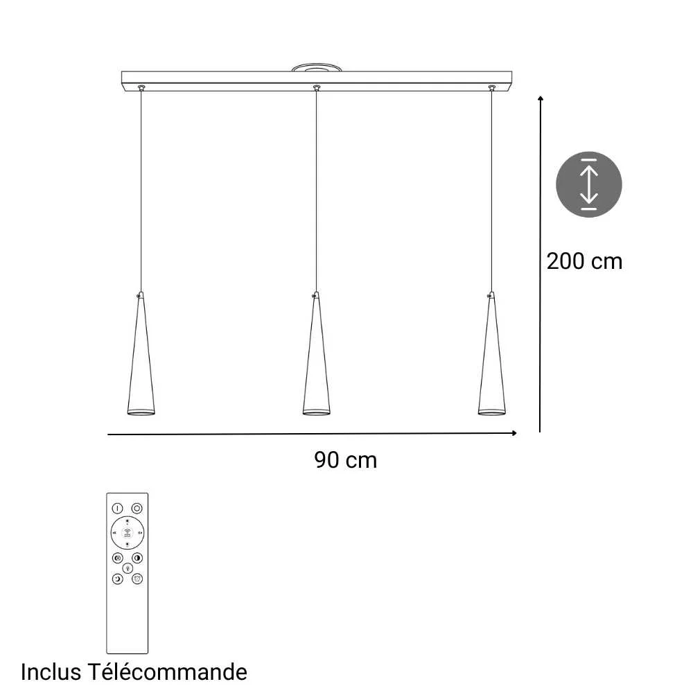 Source Lumineuse avec Dimensions Détaillées
