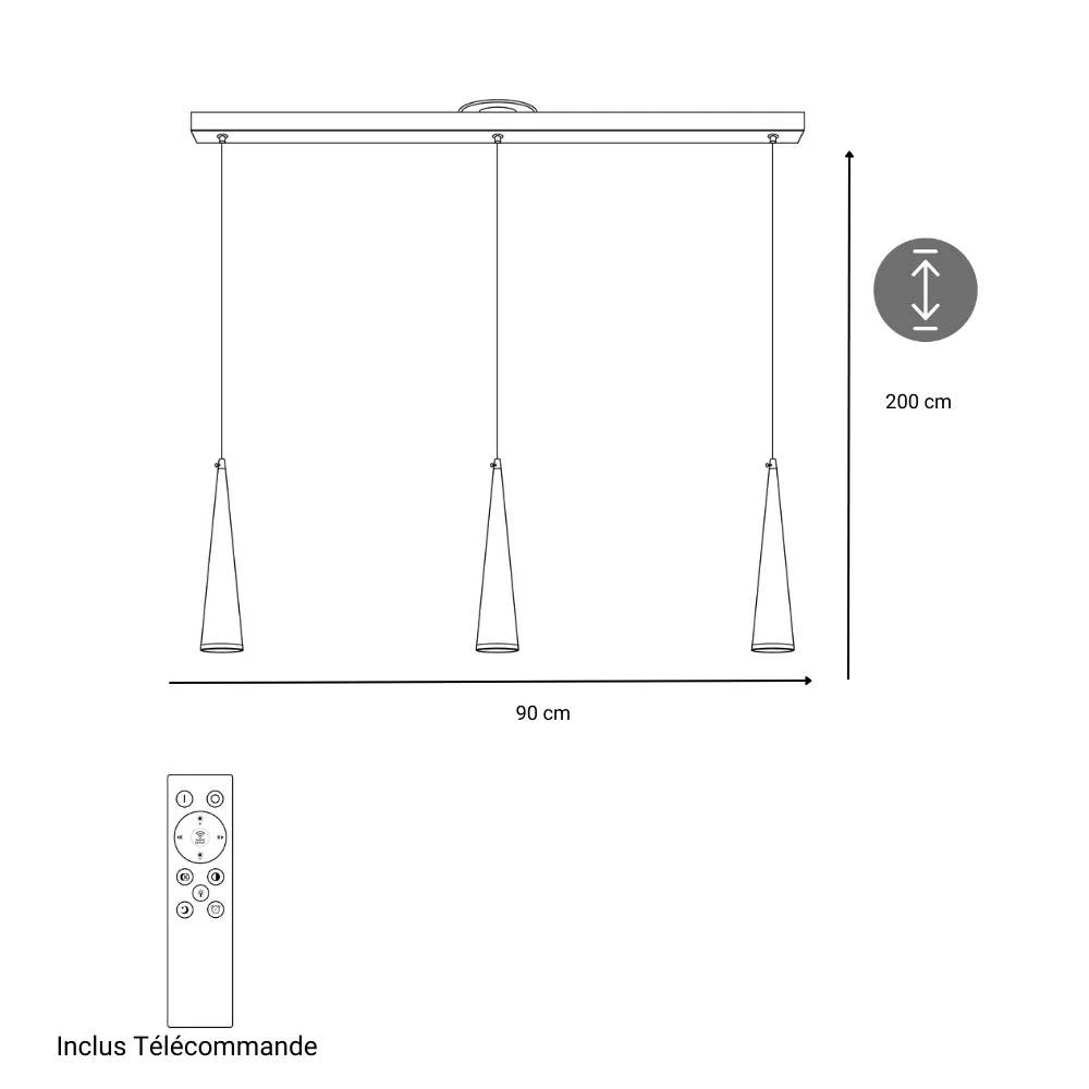 Suspension d'interieur dimmable mavea noire