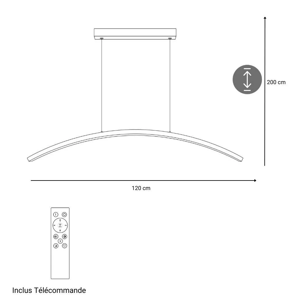 Suspension Keula Noire - Éclairage LED Dimmable Design