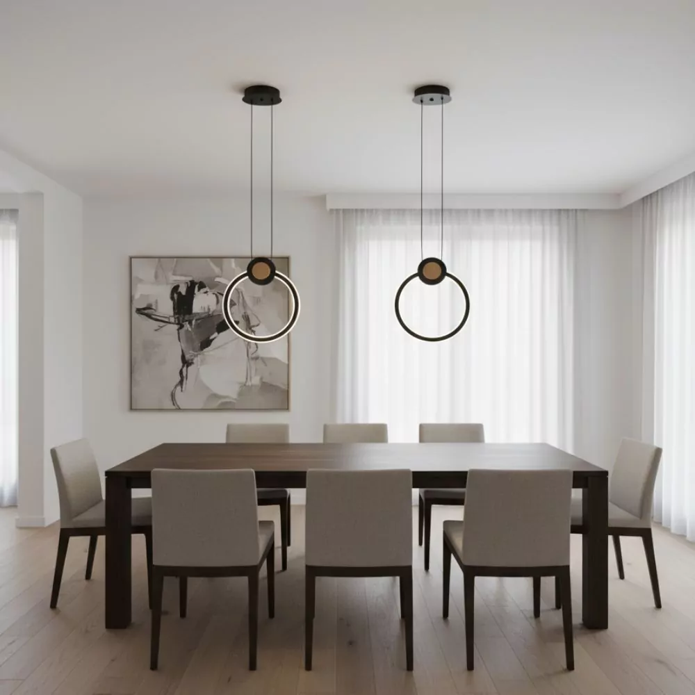 Suspension LED Vintera - Luminaire LED Design en bois et métal