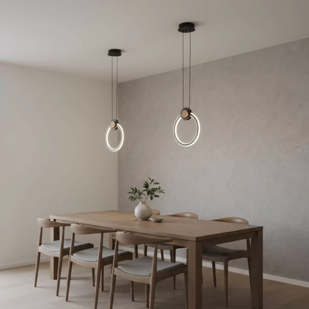 Suspension LED Vintera - Luminaire LED Design en bois et métal