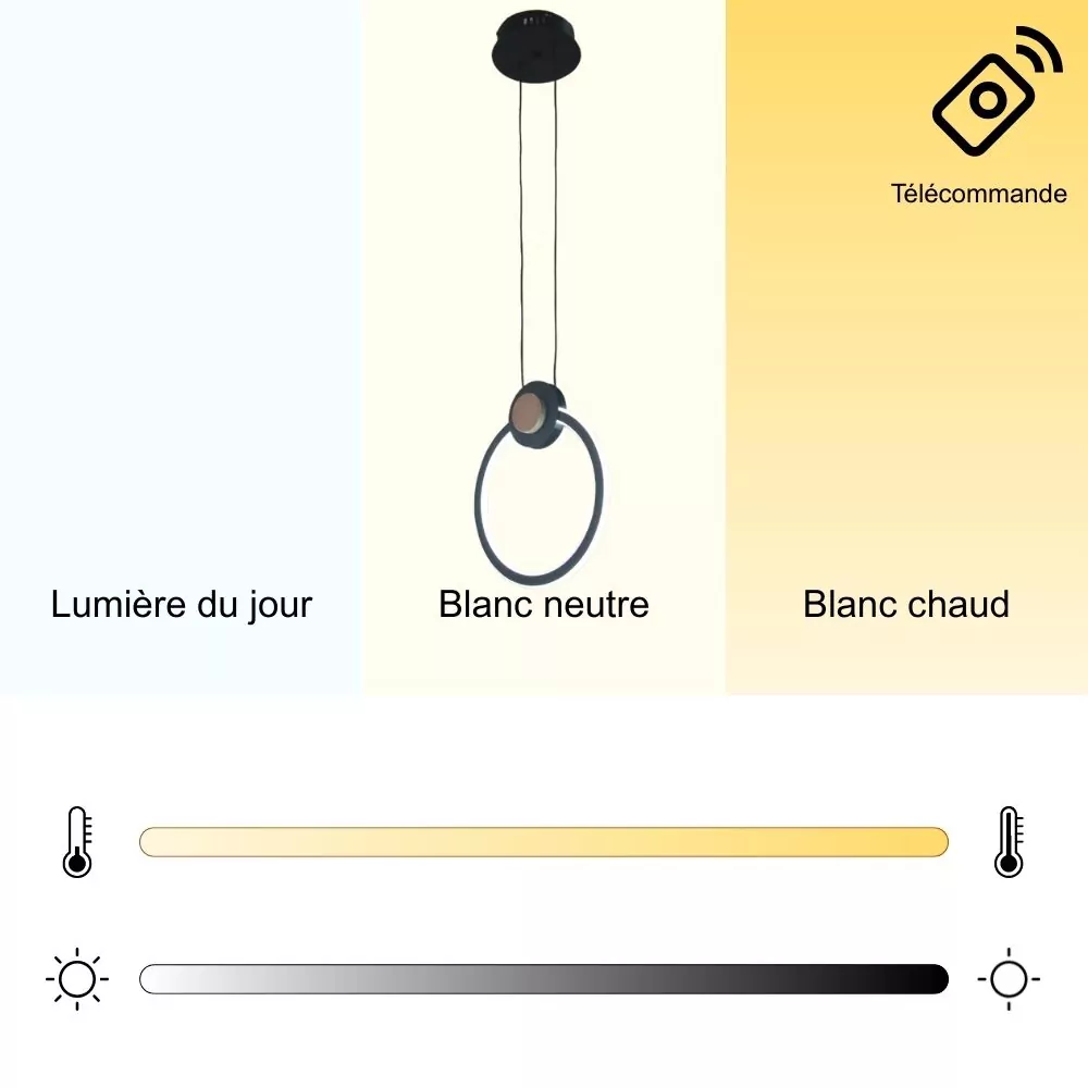 Suspension LED Vintera - Luminaire LED Design en bois et métal