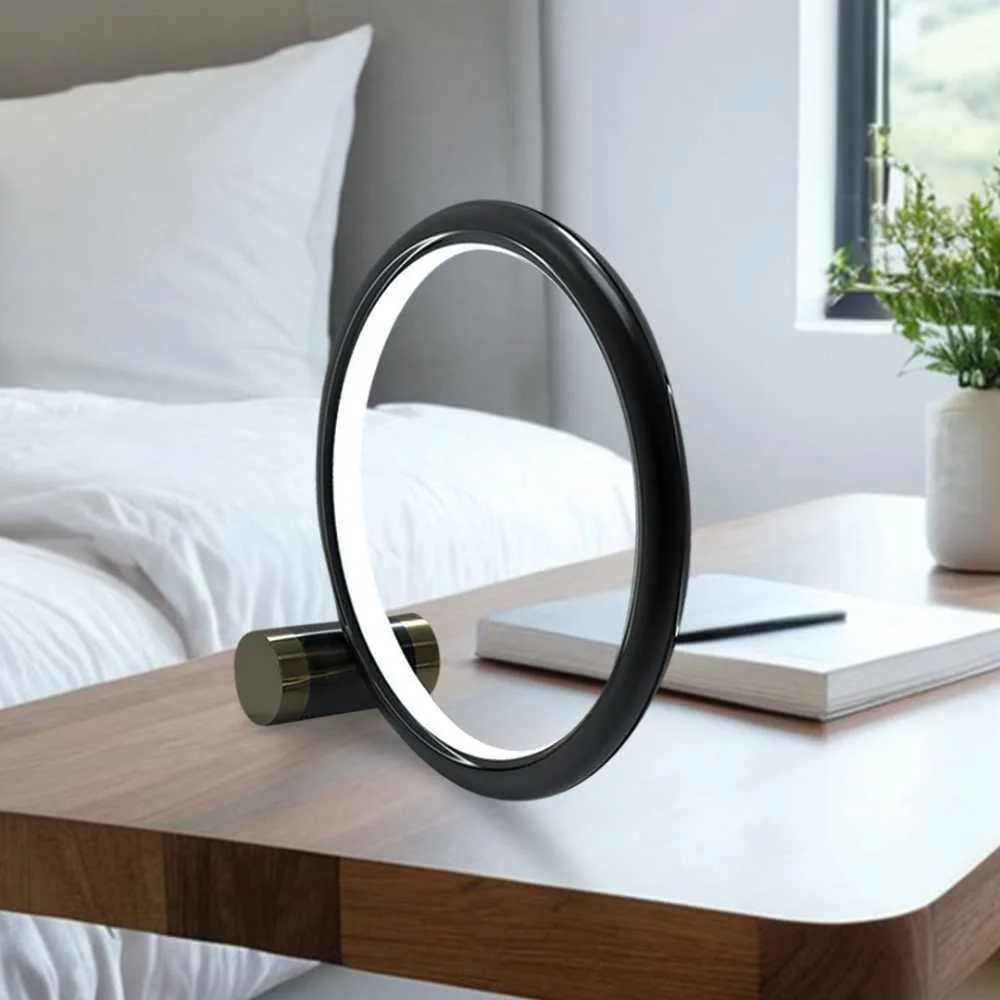 Lampe de Table Lumora - Éclairage LED Dimmable en Métal Noir