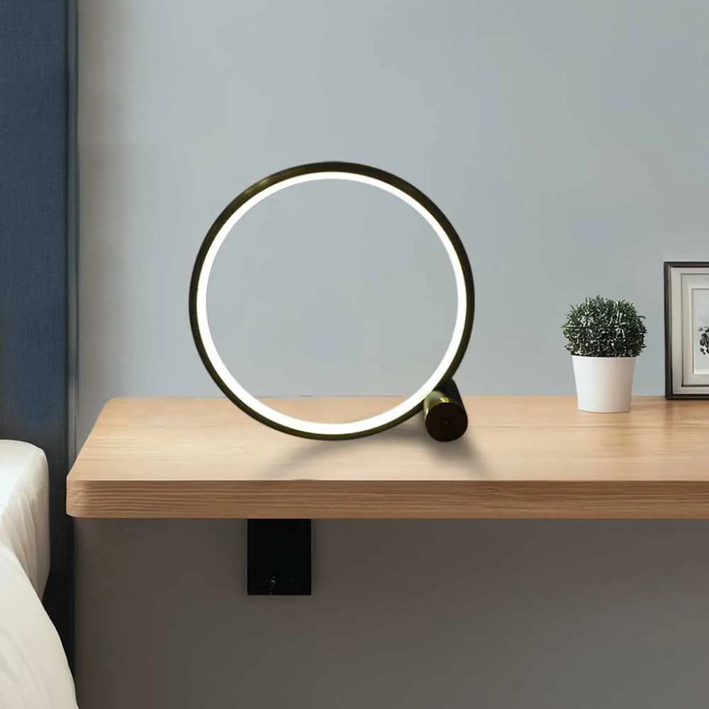 Lampe de Table Lumora - Éclairage LED Dimmable en Métal Noir