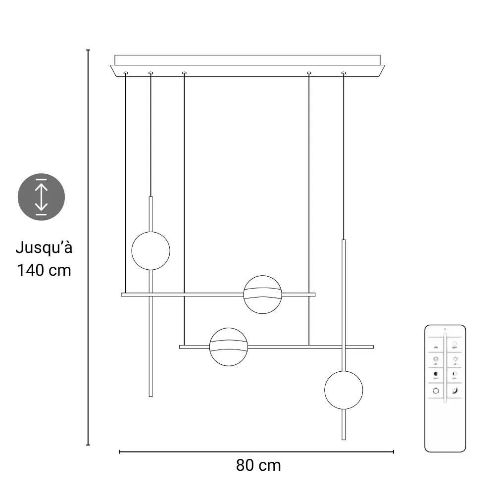 Suspension Minimaliste Jun - Éclairage LED pour Salon ou Chambre