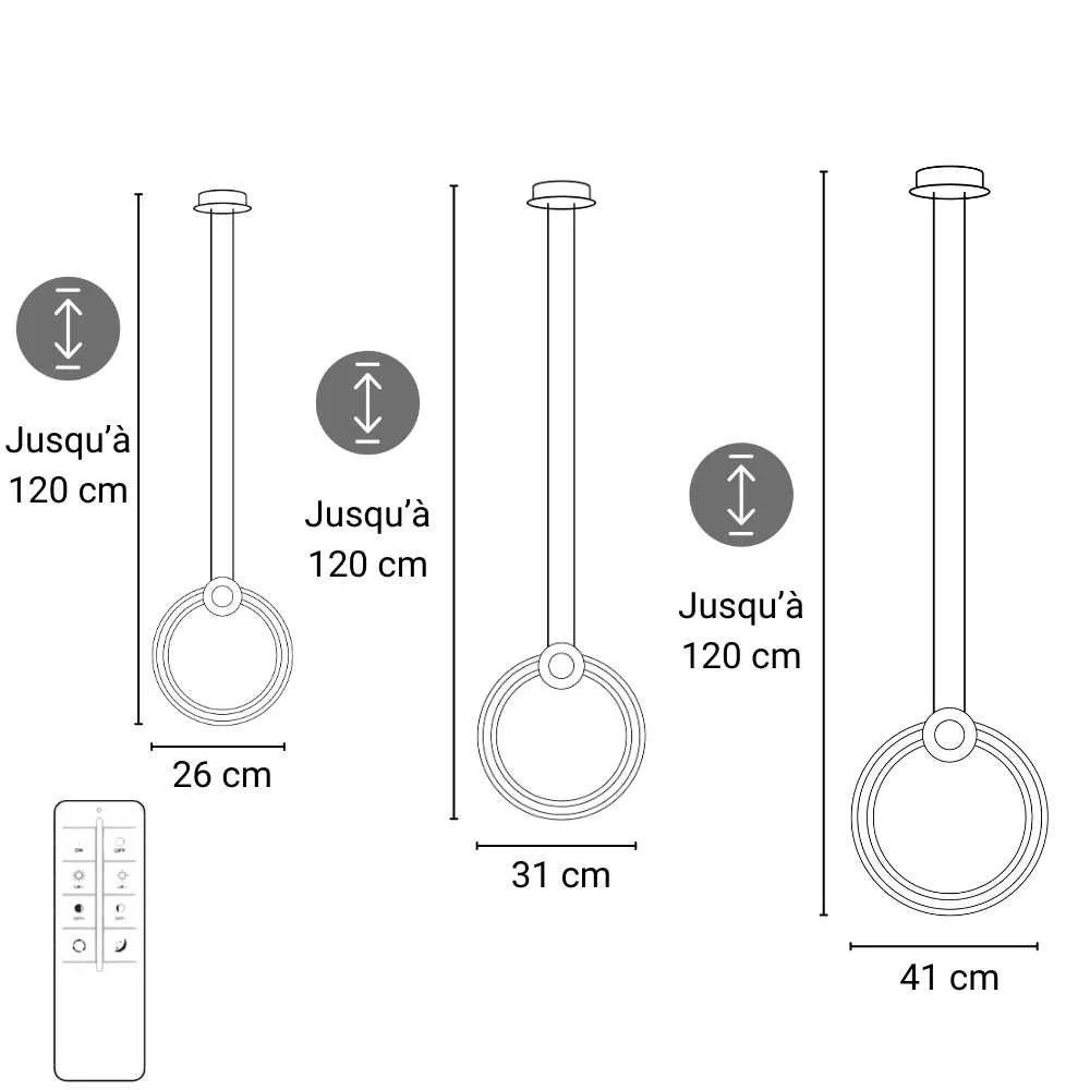 Suspension LED Vintera - Luminaire LED Design en bois et métal