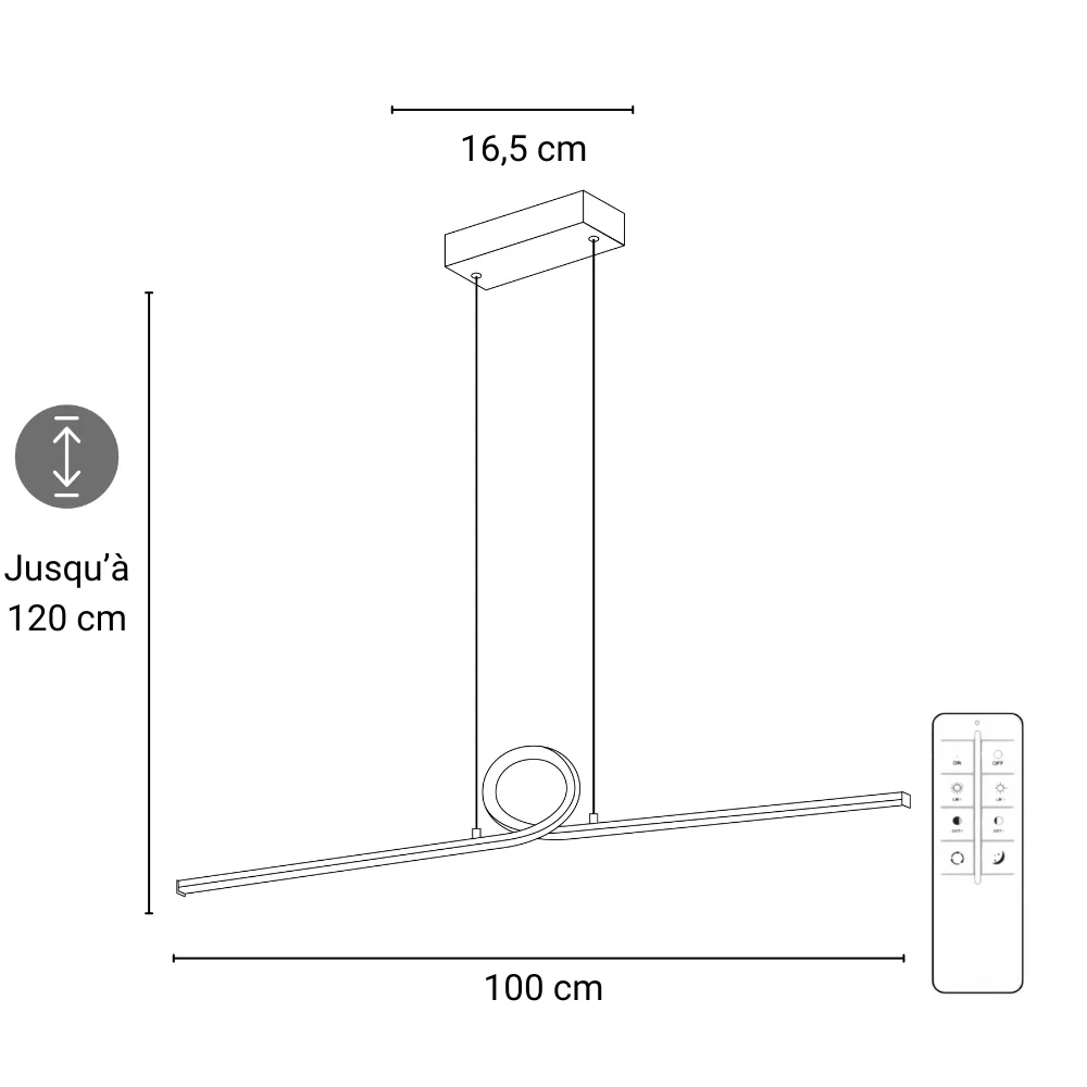 Suspension Odine - Luminaire LED Élégant pour Salon ou Chambre