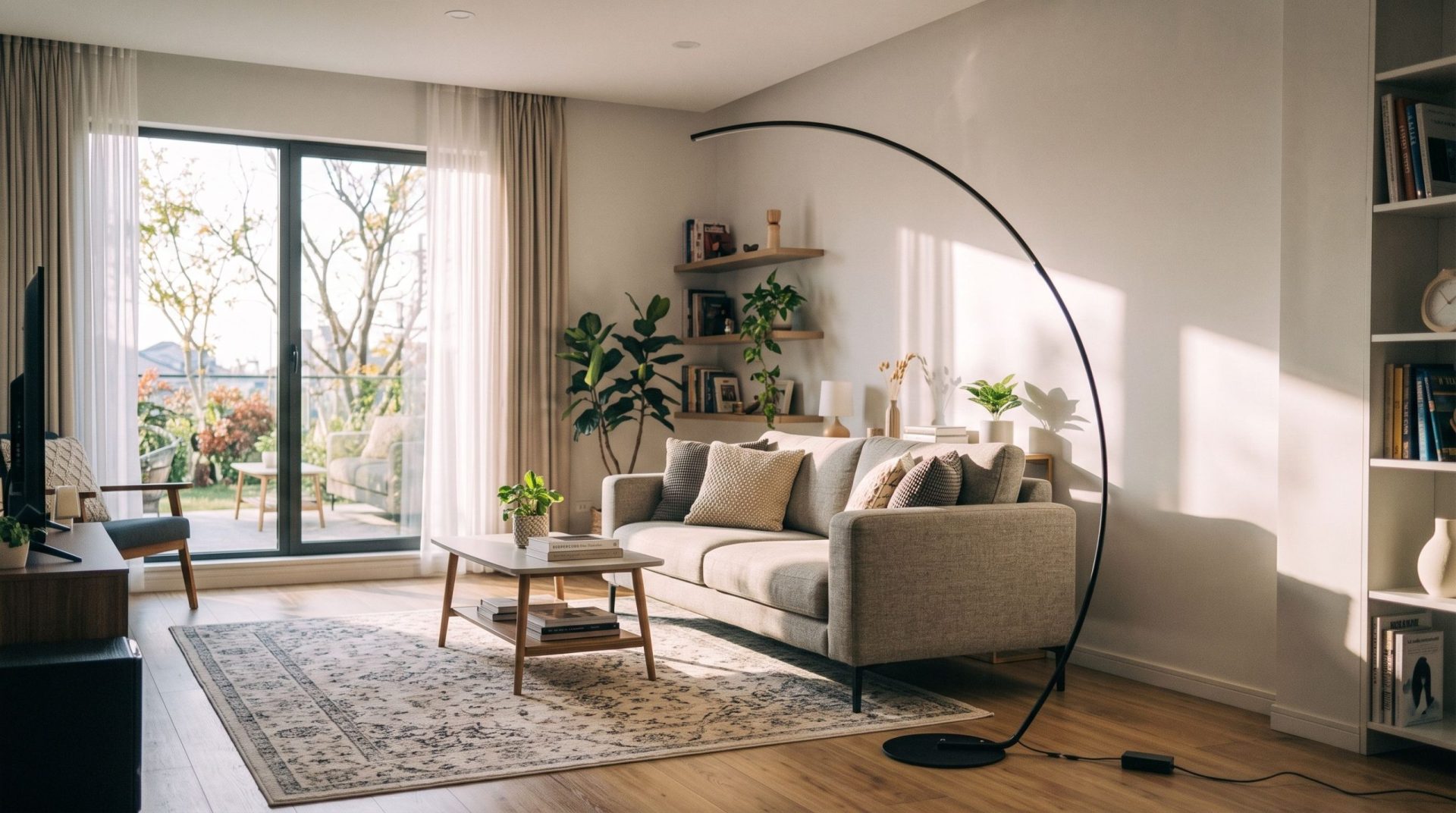 Lampadaire Arc Moderne – Design Élégant & Éclairage LED