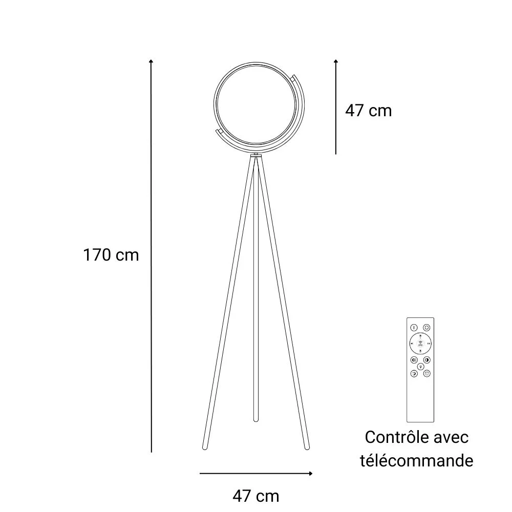 Lampadaire Croissant De Lune LED Design - Eclairage Moderne 3000-6000k