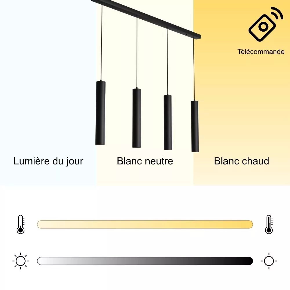 Suspension Fakla Dimmable Noire