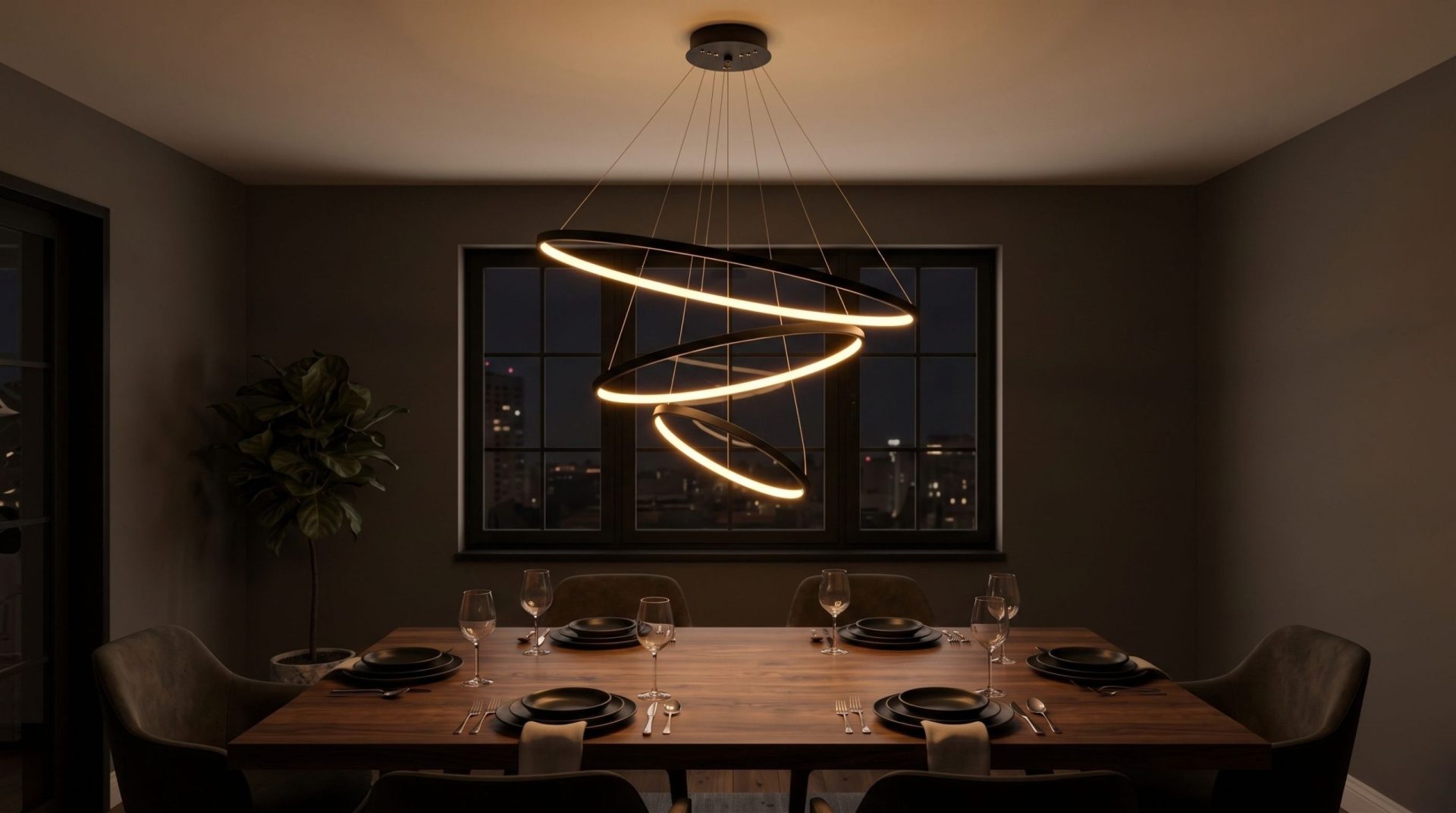 Suspension LED Waves – Design Moderne & Dimmable
