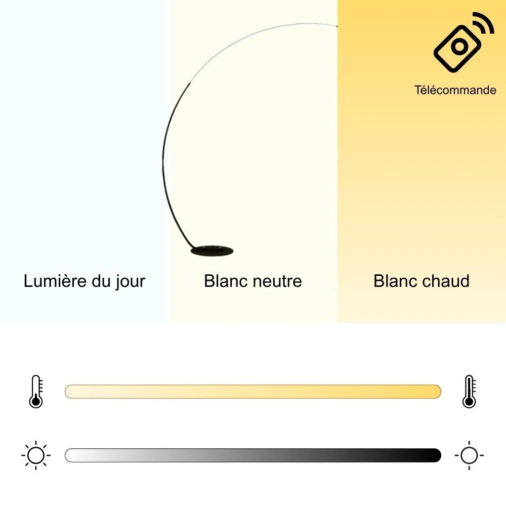 Lampadaire Arc Moderne – Design Élégant & Éclairage LED