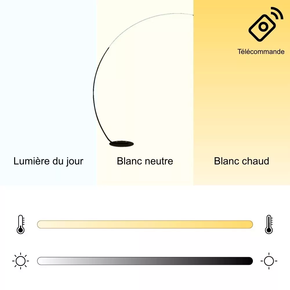 Lampadaire Arc Moderne – Design Élégant & Éclairage LED