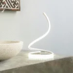 Lampe de Table Curve - Luminaire LED Minimaliste en Aluminium Brossé