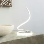 Lampe de Table Curve - Luminaire LED Minimaliste en Aluminium Brossé