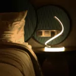 Lampe de Table Curve - Luminaire LED Minimaliste en Aluminium Brossé
