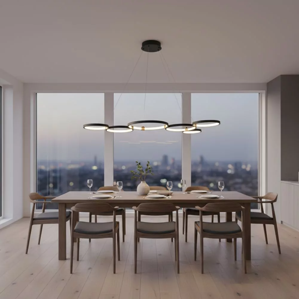 Suspension LED Heim - Luminaire LED Minimaliste avec Éclairage Ajustable