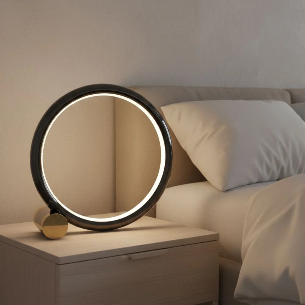 Lampe de Table Lumora - Éclairage LED Dimmable en Métal Noir