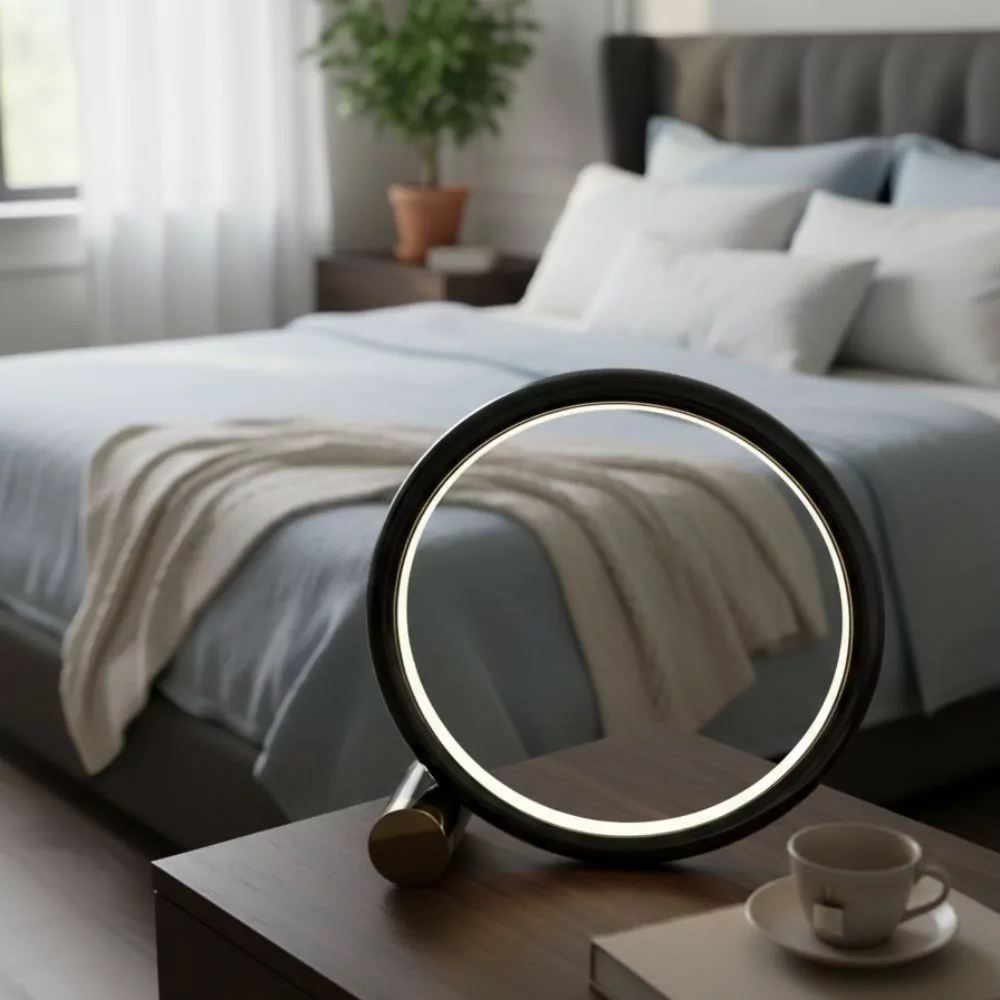 Lampe de Table Lumora - Éclairage LED Dimmable en Métal Noir