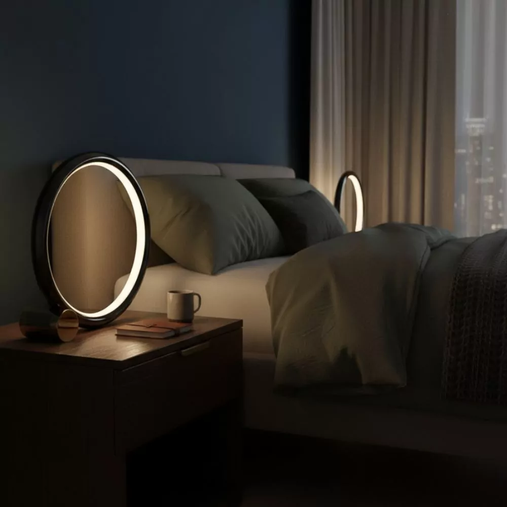 Lampe de Table Lumora - Éclairage LED Dimmable en Métal Noir