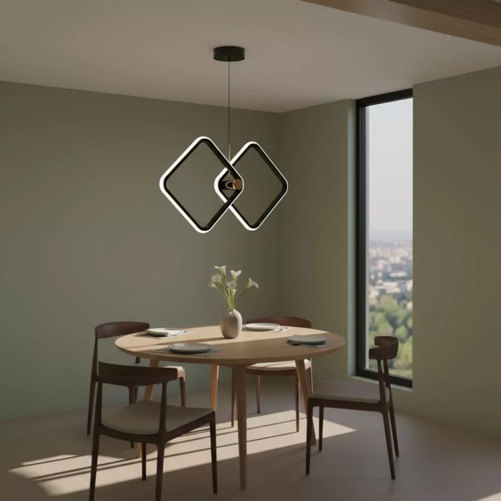 Suspension LED Quarina - Éclairage LED en forme losange