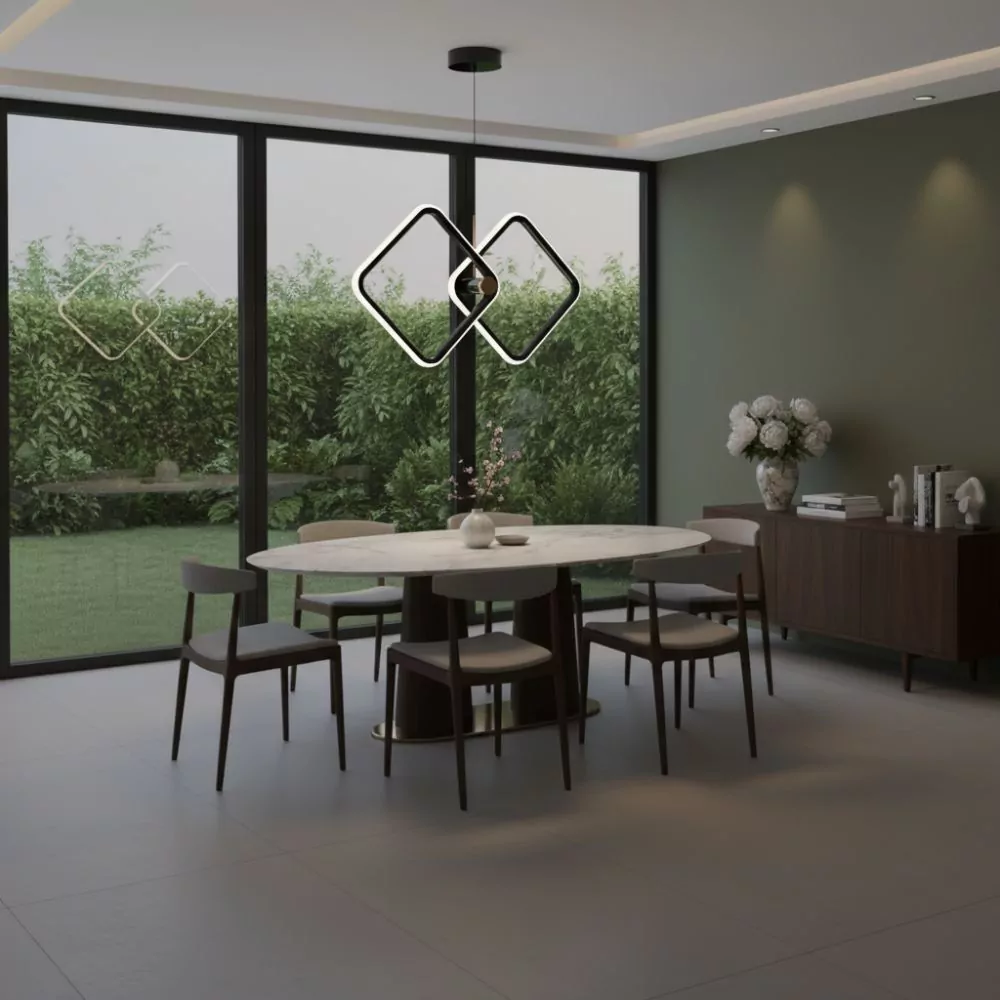 Suspension LED Quarina - Éclairage LED en forme losange