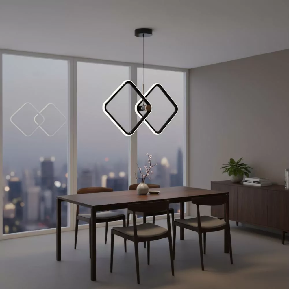 Suspension LED Quarina - Éclairage LED en forme losange