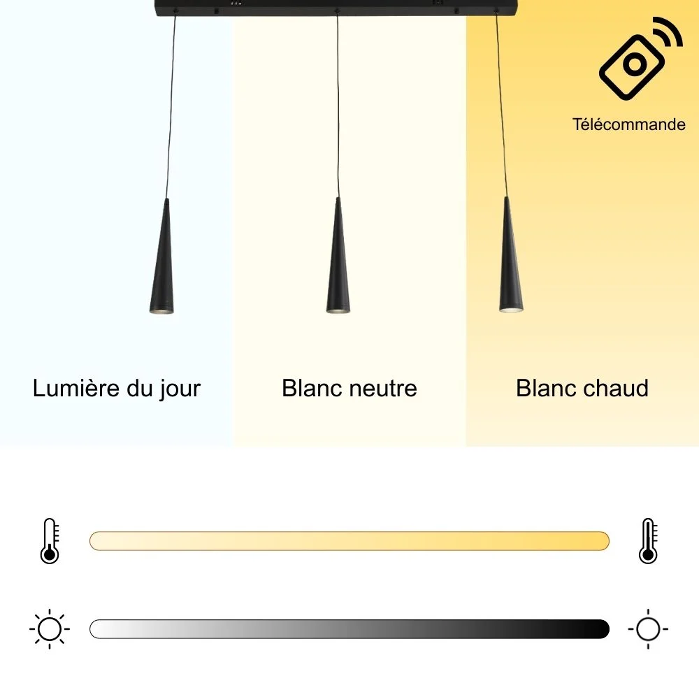 Suspension d'interieur dimmable mavea noire