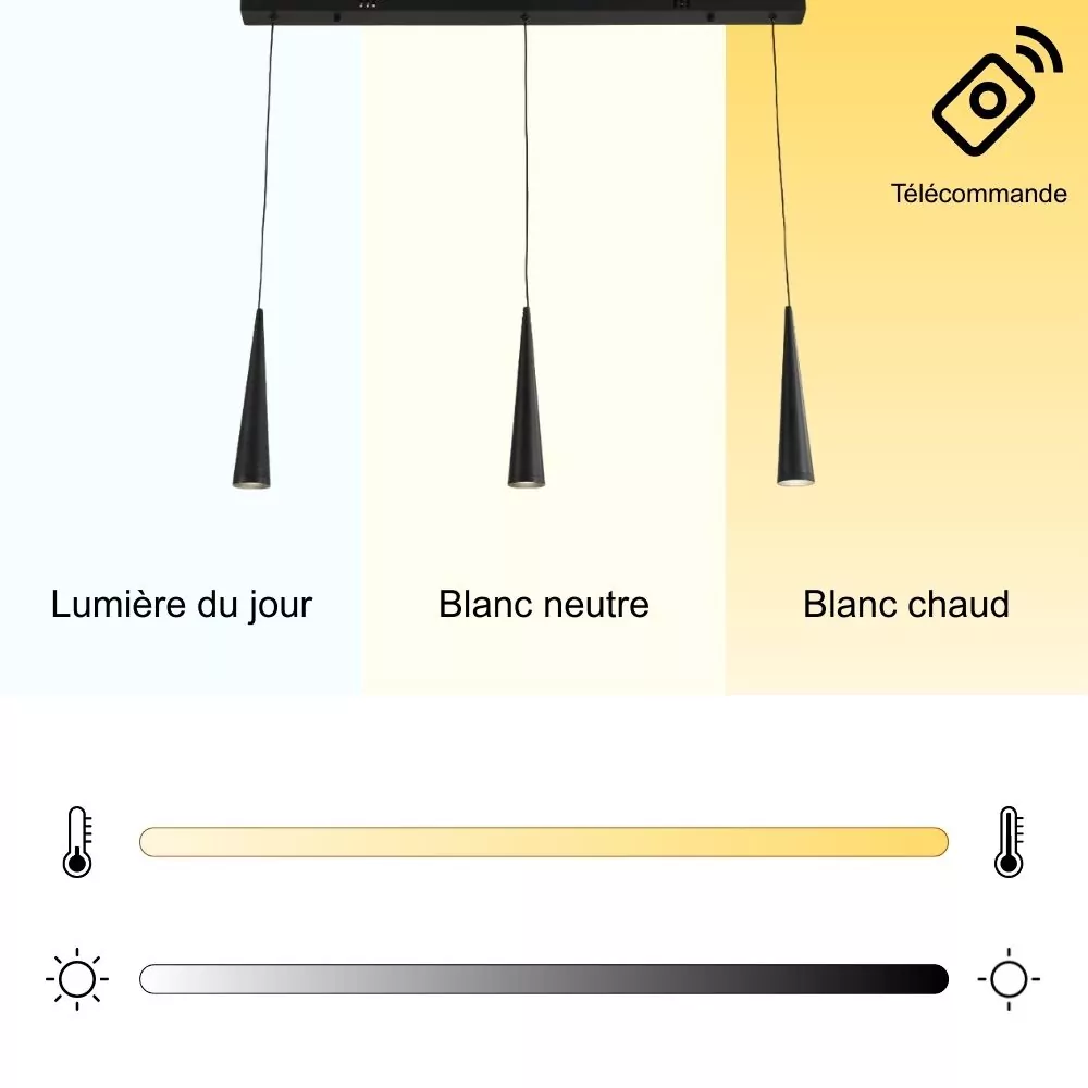 Suspension d'interieur dimmable mavea noire