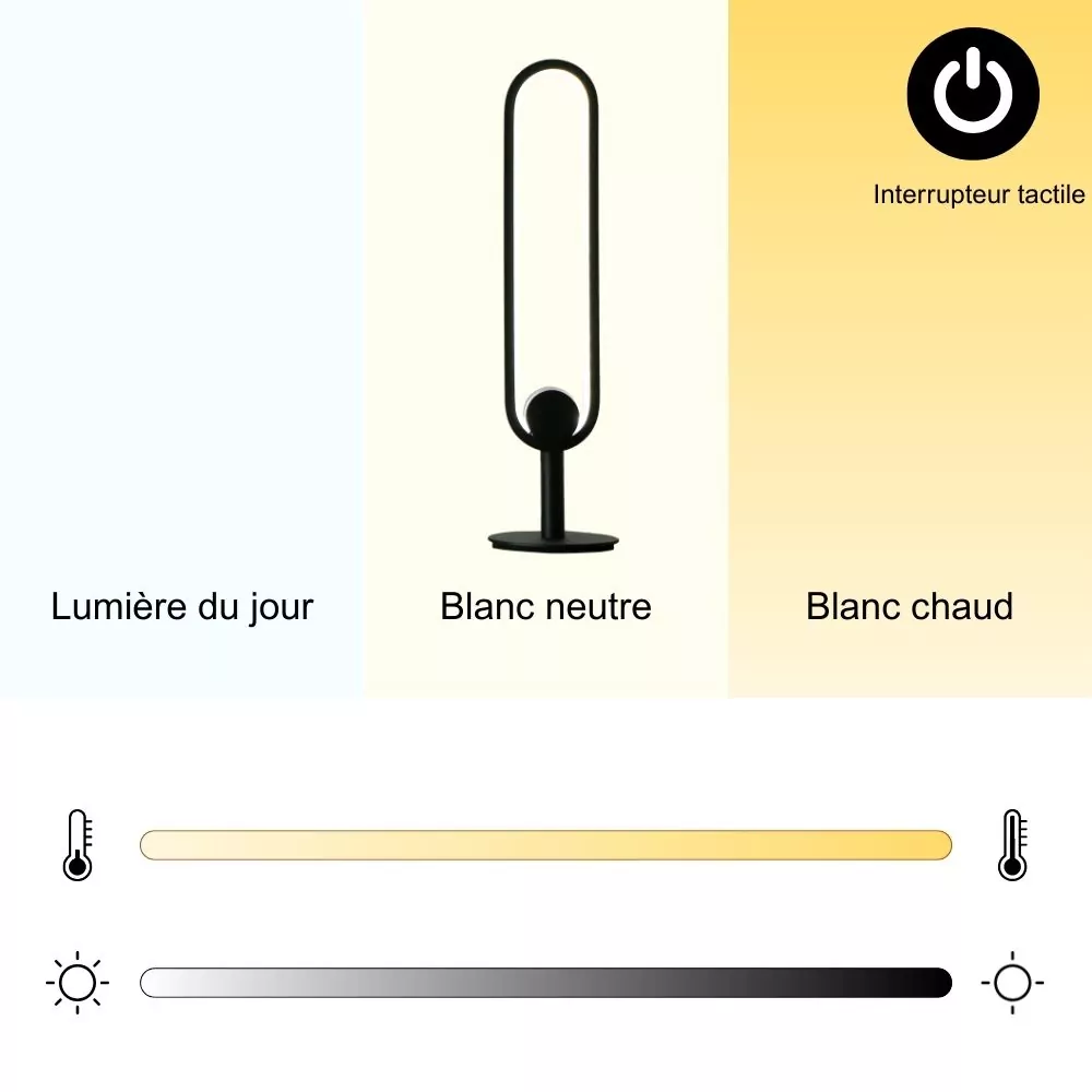 Lampe de Table Scoop Aluminium LED - Design minimaliste