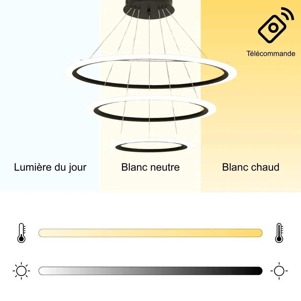 Suspension LED Waves - Design Moderne & Dimmable