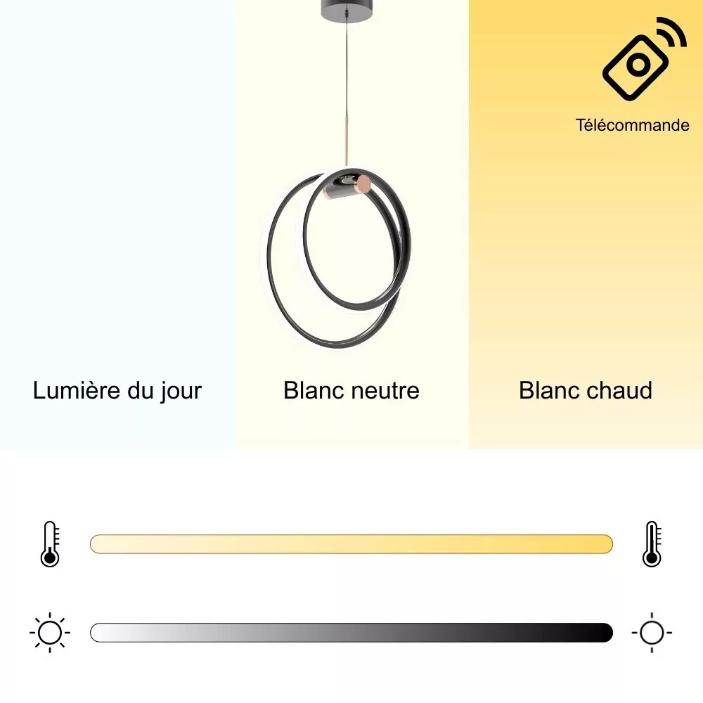 Suspension LED Oriana - Luminaire LED en forme arrondie