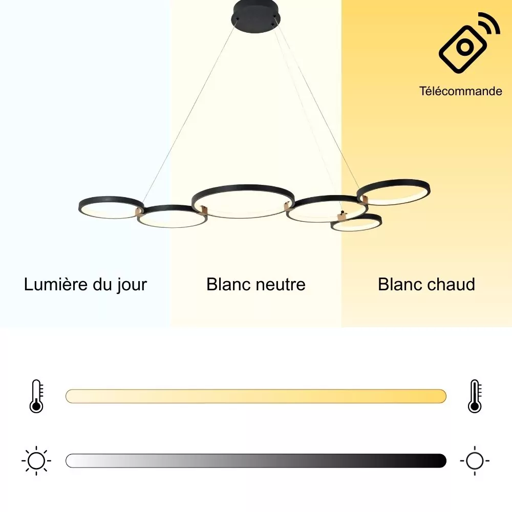 Suspension LED Heim - Luminaire LED Minimaliste avec Éclairage Ajustable